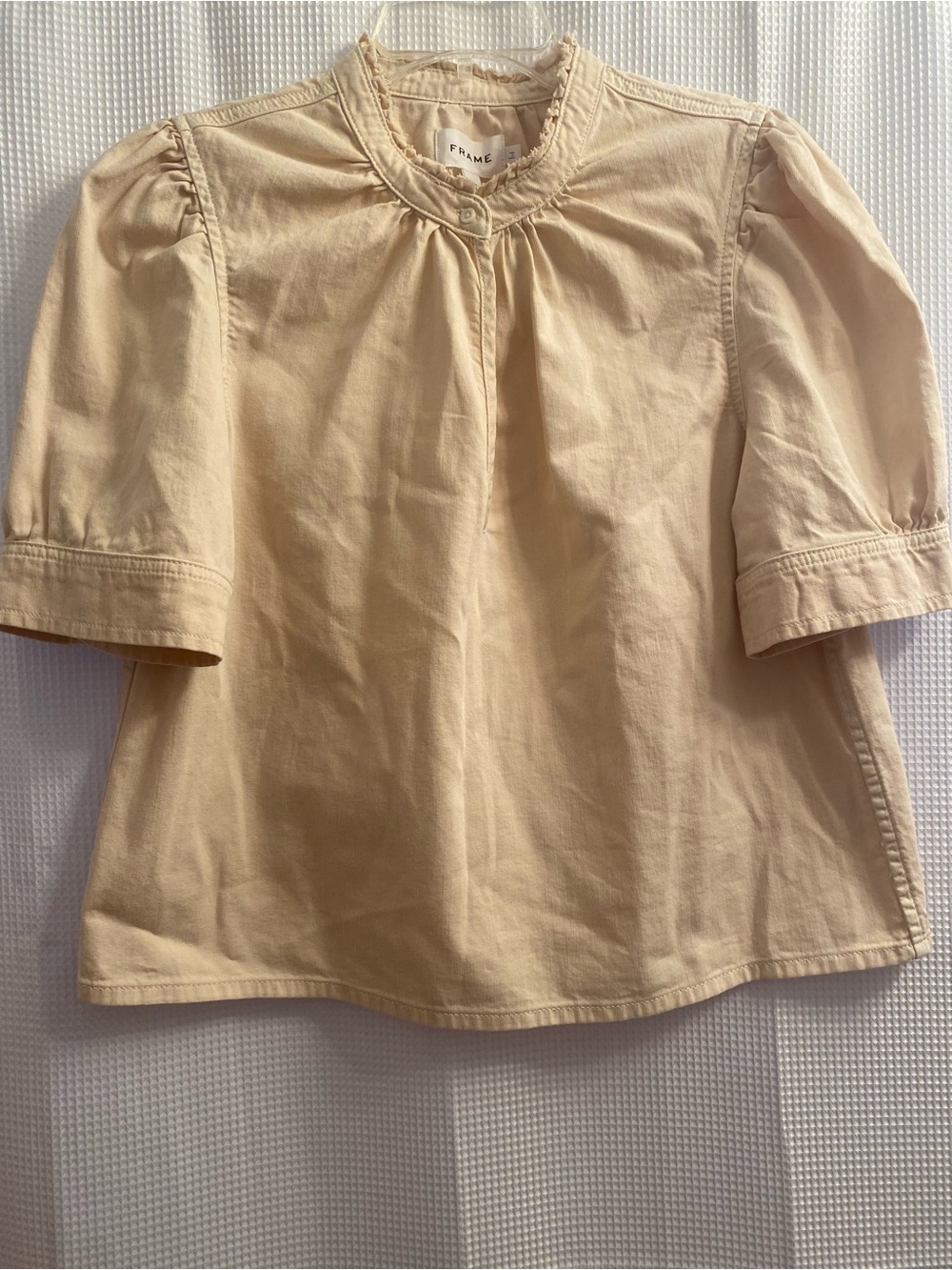 Frame Deep V Ruffle Collar Top - Picture 2 of 13